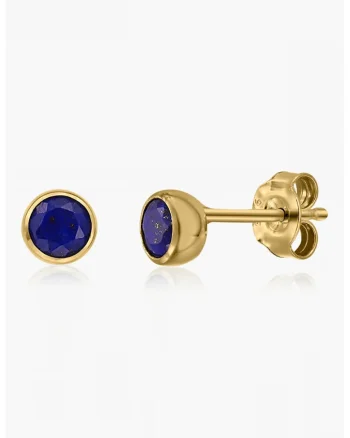 Cercei placati cu aur de 14K si decorati cu lapis lazuli, Auriu/Albastru