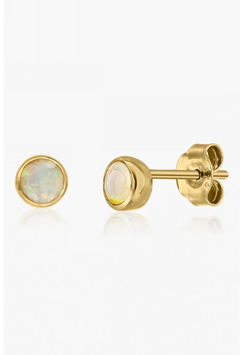 Cercei placati cu aur de 14K si decorati cu opale, Auriu