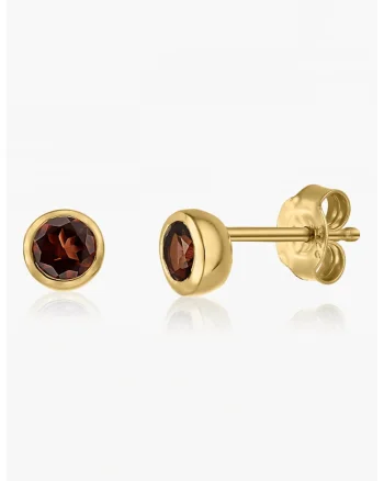 Cercei placati cu aur de 14K si decorati cu pietre semipretioase, Auriu/Maro