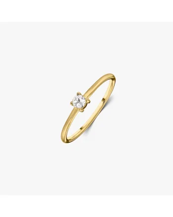 Inel din argint Birthstone Golden April - Topaz Alb