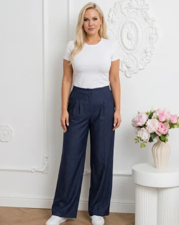 Pantaloni lejeri cu talie elasti...