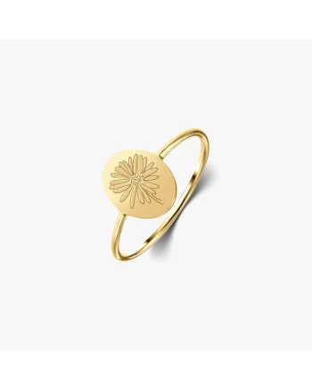 Inel din argint Birth Flower Golden - April Daisy