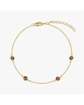 Bratara din argint Birthstone Golden January - Granat