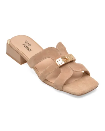 Papuci eleganti FLAVIA PASSINI bej, ATH216, din piele intoarsa