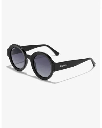 Ochelari de soare rotunzi cu lentile polarizate, Negru