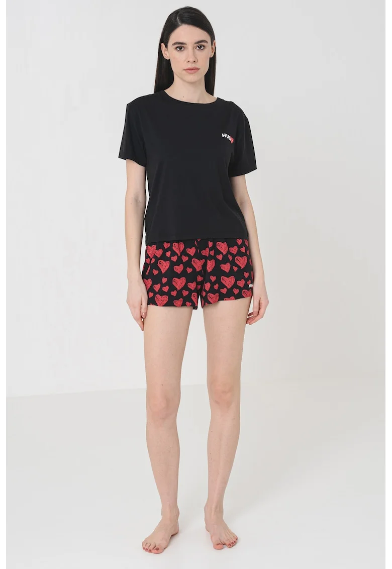Tricou de pijama din amestec de modal Nikka, Negru