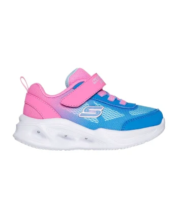 Pantofi sport cu velcro si LED-uri S-Lights, Roz/Albastru