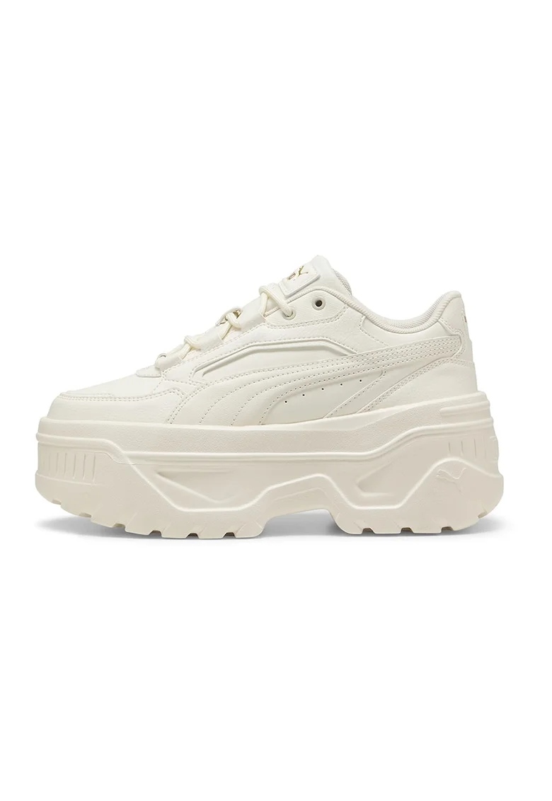 Pantofi sport Karmen X-tra flatform de piele ecologica, Crem