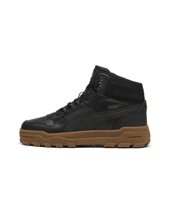 Pantofi sport mid-high cu insertii de piele Rebound Abrupt Cast, Negru/Maro scortisoara
