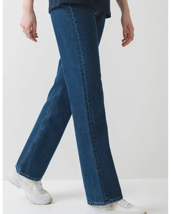 Blugi cu croiala bootcut si talie medie