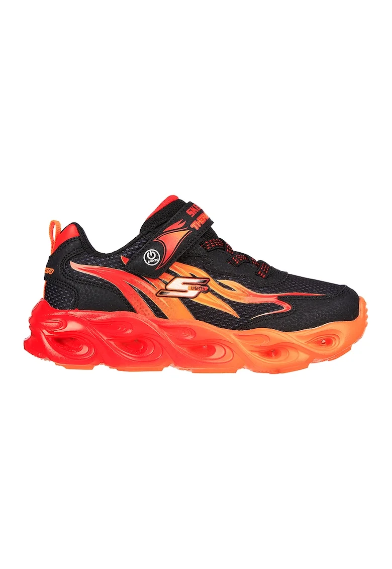 Pantofi sport cu velcro si LED-uri Thermo-Flash - Heat-Flux, Negru/Portocaliu