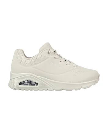 Pantofi sport de piele ecologica Uno Stand On Air, Alb fildes