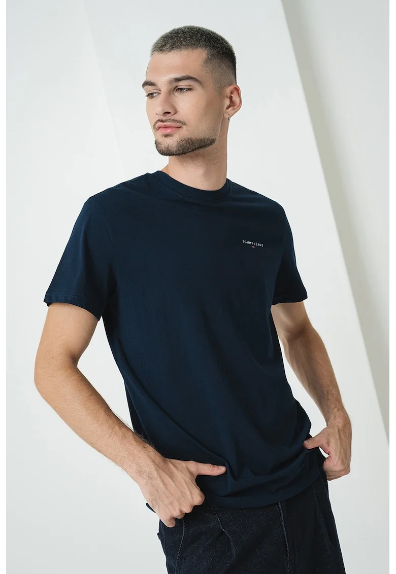 Tricou slim fit cu logo, Albastru ultramarin
