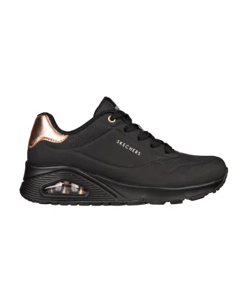 Pantofi sport wedge Uno - Golden Air, Negru/Auriu rose