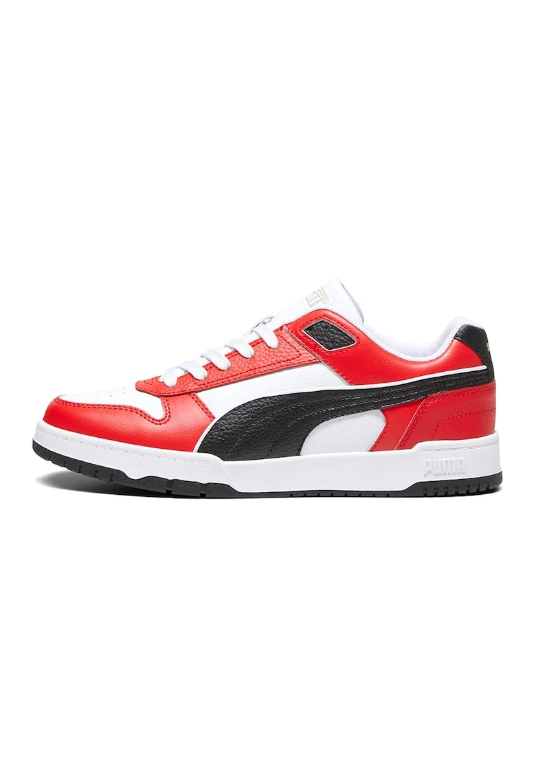 Pantofi sport de piele ecologica si piele RBD Game, Rosu/Alb/Negru
