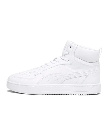 Pantofi sport mid-high de piele ecologica cu model unisex Caven 2.0, Alb optic