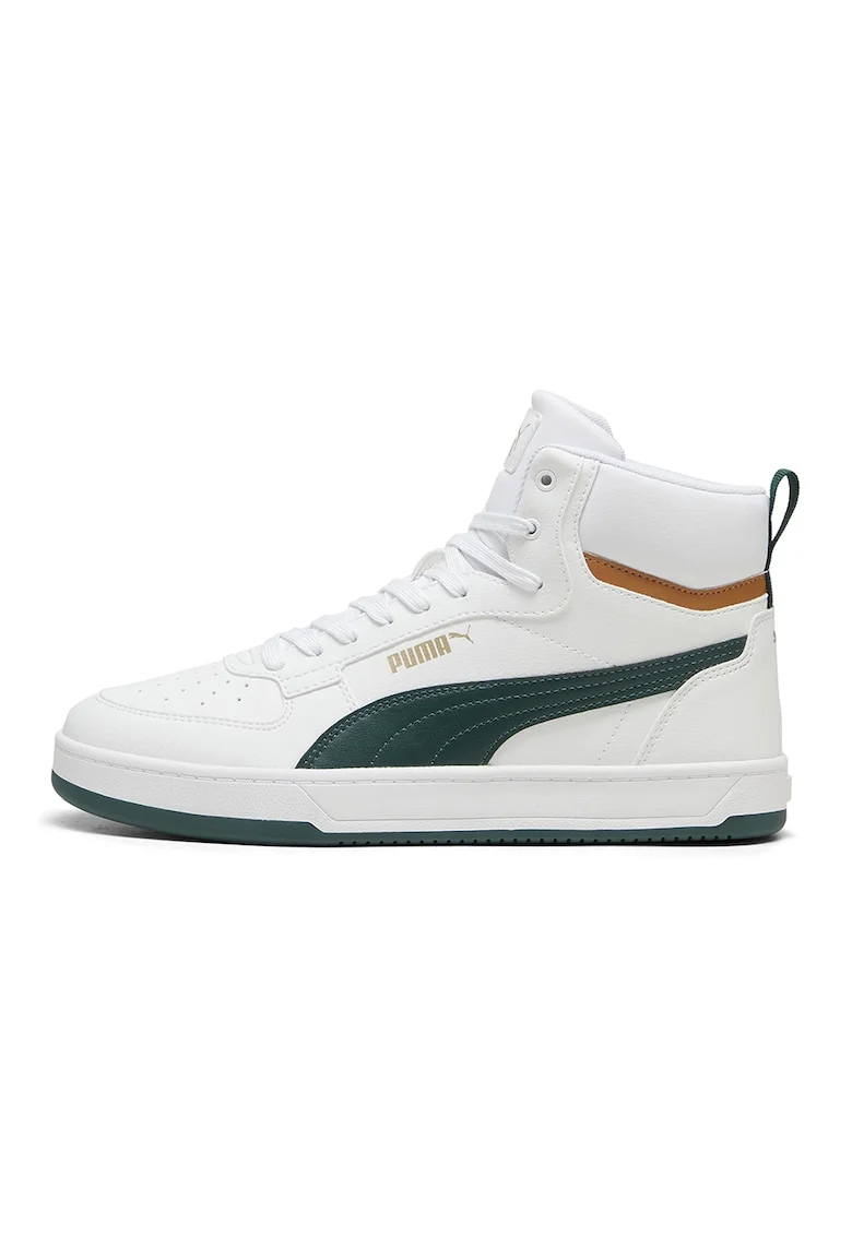 Pantofi sport mid-high de piele ecologica cu model unisex Caven 2.0, Alb/Verde padure