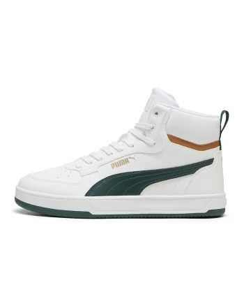 Pantofi sport mid-high de piele ecologica cu model unisex Caven 2.0, Alb/Verde padure