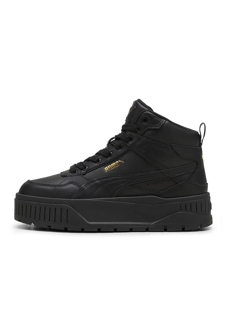 Pantofi sport mid-high de piele si piele ecologica Karmen II Idol, Negru