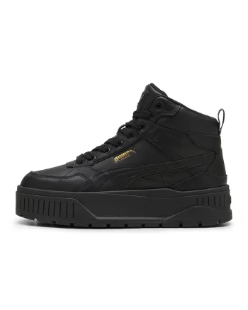 Pantofi sport mid-high de piele si piele ecologica Karmen II Idol, Negru