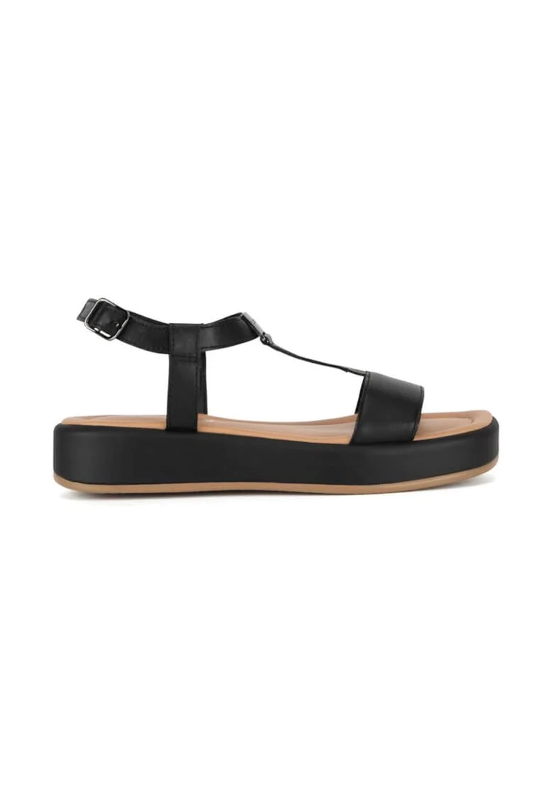 Sandale dama,  590559, Piele naturala, Negru, Negru