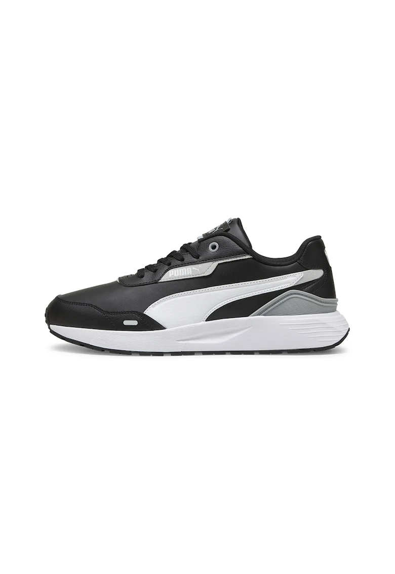 Pantofi sport de piele ecologica Runtamed Plus, Alb/Negru