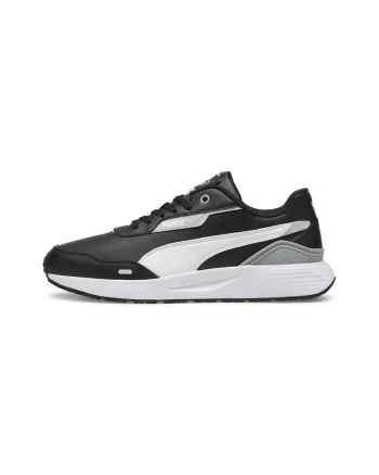 Pantofi sport de piele ecologica Runtamed Plus, Alb/Negru