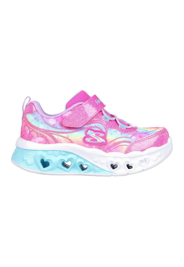 Pantofi sport cu aspect stralucitor Flutter Heart Lights, Albastru lavanda/Roz aprins