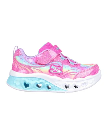Pantofi sport cu aspect stralucitor Flutter Heart Lights, Albastru lavanda/Roz aprins