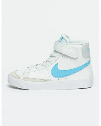 Pantofi sport din piele cu velcro Blazer Mid 77, Alb/Alb murdar/Albastru deschis