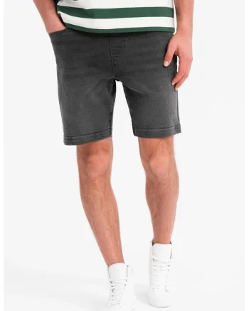 Blugi scurti cu talie ajustabila, Gri inchis