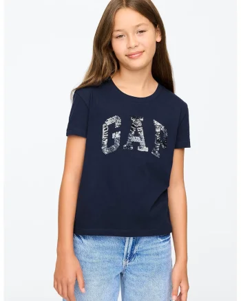 Tricou de bumbac cu logo, Bleumarin