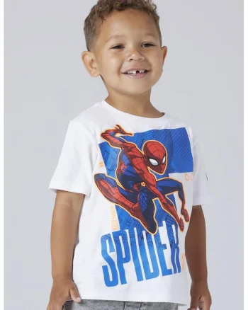 Tricou din amestec de bumbac organic, Alb optic/Albastru