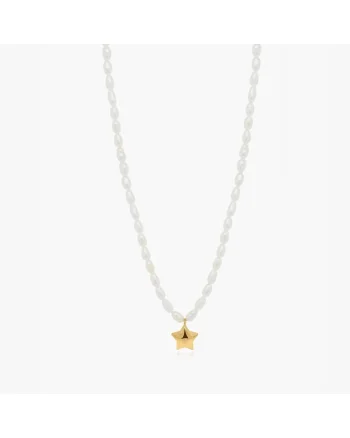 Colier din argint Tiana Golden - Perle Naturale