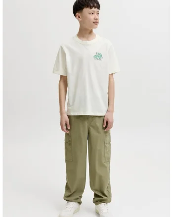 Tricou din bumbac cu imprimeu organic, Albastru turcoaz/Alb murdar