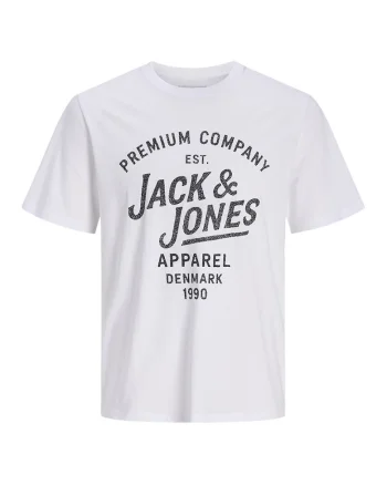 Tricou din bumbac organic cu imprimeu logo, Alb/Negru carbon