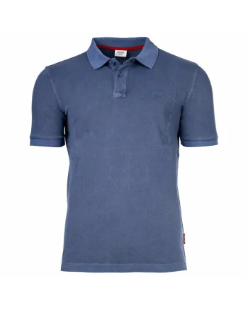 Tricou polo din amestec de bumbac organic, Albastru