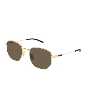Ochelari de soare aviator cu lentile uni, Auriu/Maro cognac