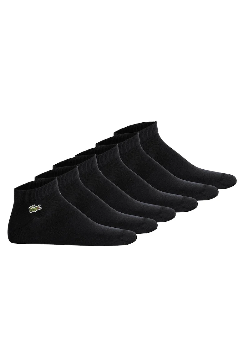 Set de sosete unisex pana la glezna, cu logo - 6 perechi, Negru