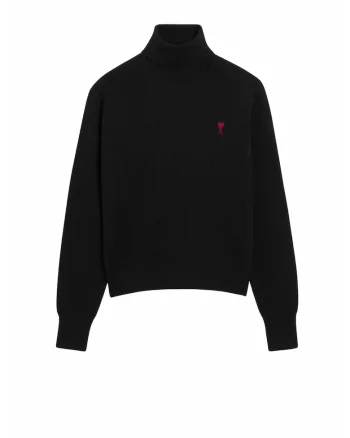 Ami de Coeur turtleneck black sweater, Negru