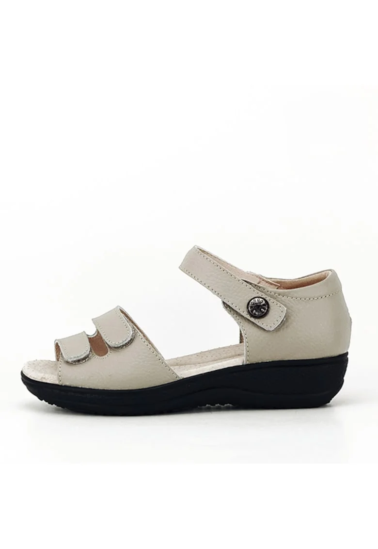 Sandale gri din piele naturala Agata 127 5538, Gri