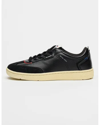 Pantofi sport Pallacup din piele cu garnituri din piele intoarsa, Negru