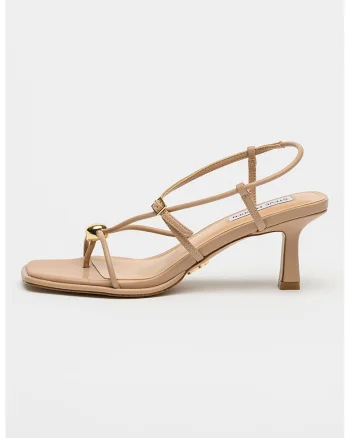 Sandale slingback cu varf patrat Jackpots, Bej