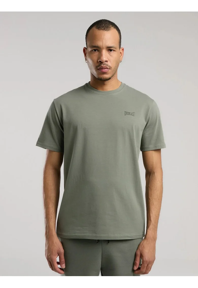 Tricou din amestec de bumbac cu detaliu logo, Kaki