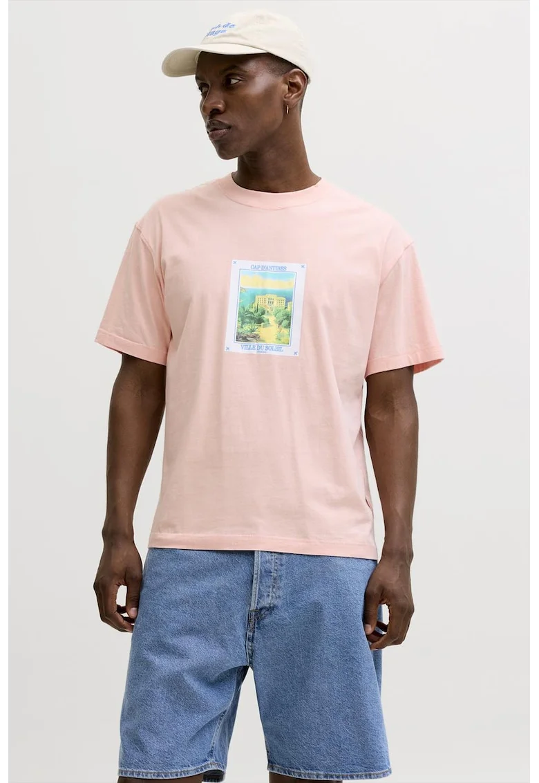 Tricou din bumbac organic cu design grafic, Piersica