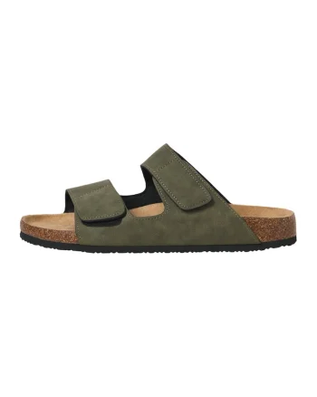 Papuci uni cu velcro, Verde masliniu