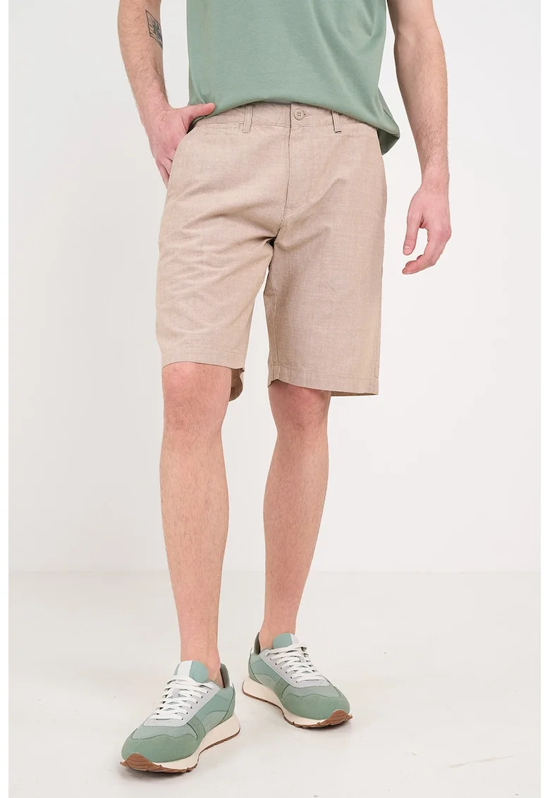 Pantaloni scurti din bumbac cu buzunare laterale, Bej deschis