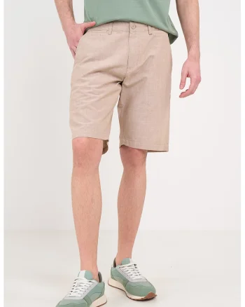 Pantaloni scurti din bumbac cu buzunare laterale, Bej deschis