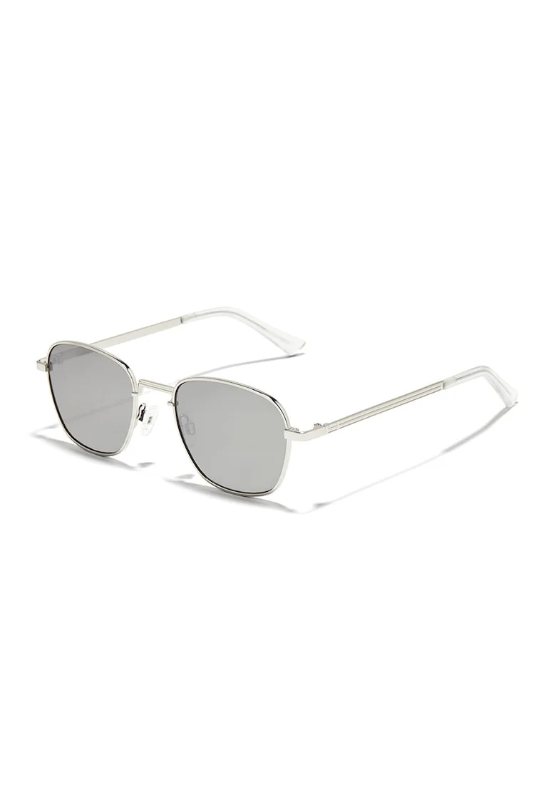 Ochelari de soare unisex cu rama metalica, Argintiu