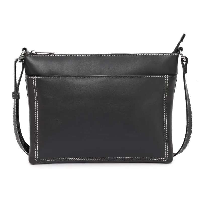 Geanta de dama, Adaline GT3884, piele naturala, Negru
